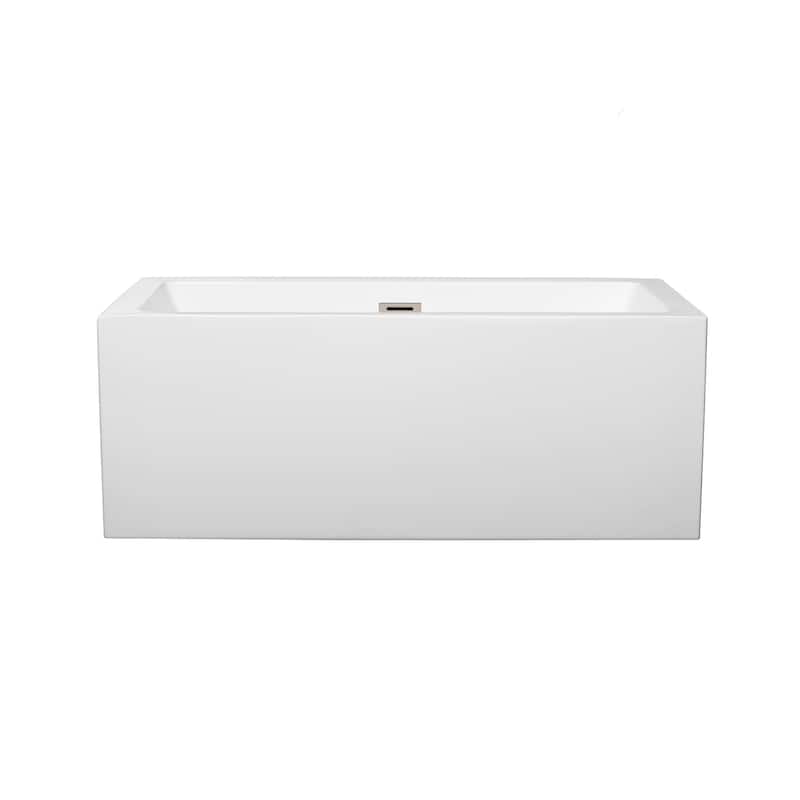 Wyndham Collection Melody 60-inch White Freestanding Soaking Bathtub