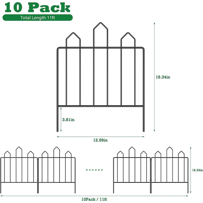 No Dig Rustproof Metal Garden Fence Border