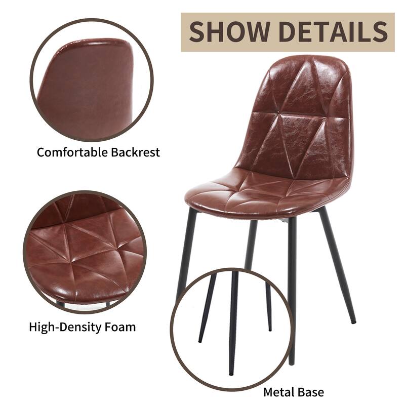 Ergonomic Dining Chairs - 330LB Capacity, Water-Resistant, Set of 2/4