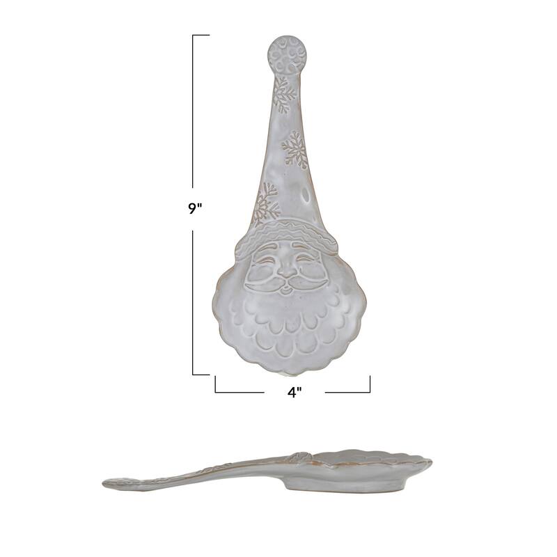 Stoneware Santa Spoon Rest with Reactive Glaze