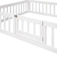 preview thumbnail 30 of 42, Twin/Full Wood House Bed with Fence & Roof - Enclosed Play Area for Kids