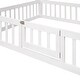 preview thumbnail 20 of 43, Wood House Bed with Fence and Door for Kids Rooms