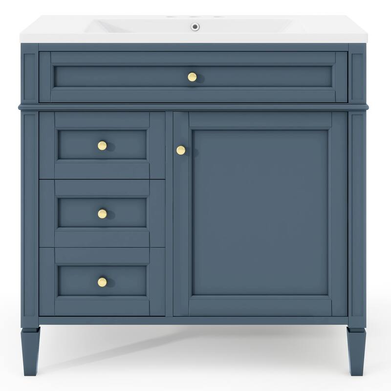 36"Wall Mounted Bathroom Vanity with Resin Sink