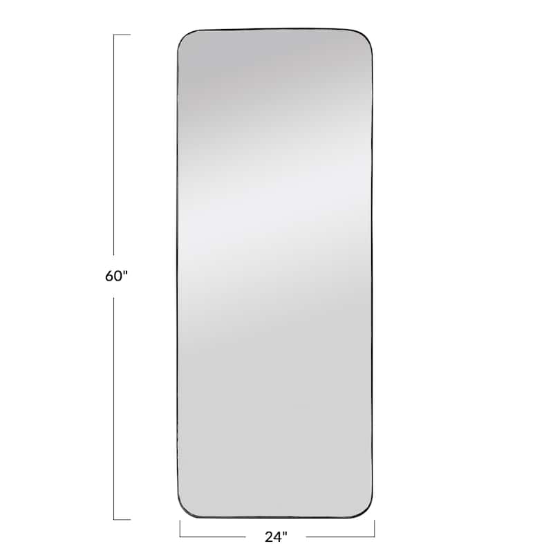Metal Framed Wall Mirror with Rounded Edge - 24.0"L x 60.0"W x 0.8"H