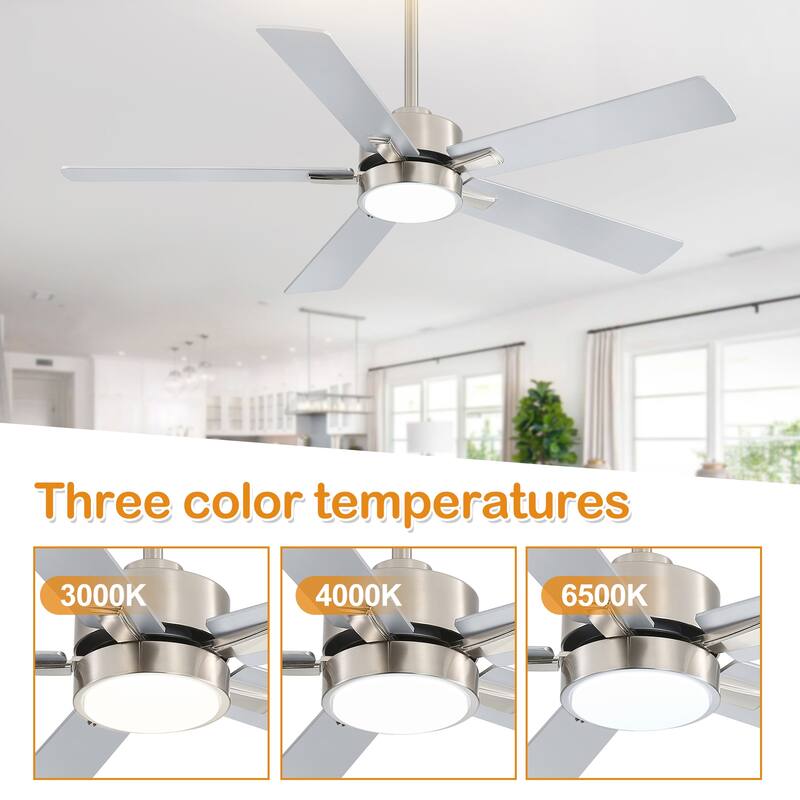 52-IN LED Ceiling Fan with Light Kit and Remote- 5 Blade