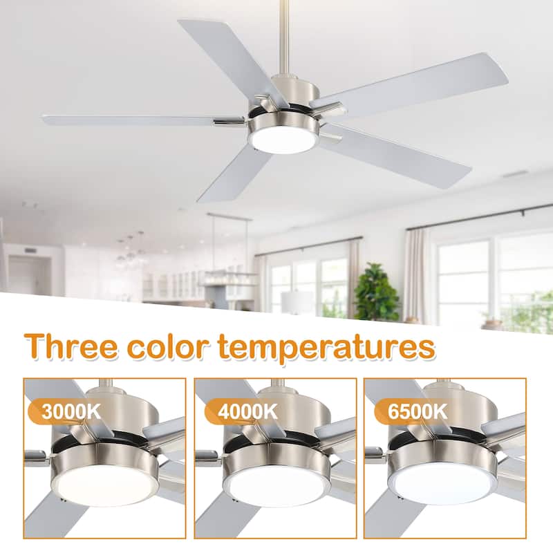 52 inch 5 Blade LED Ceiling Fan with Remote and Light Kit