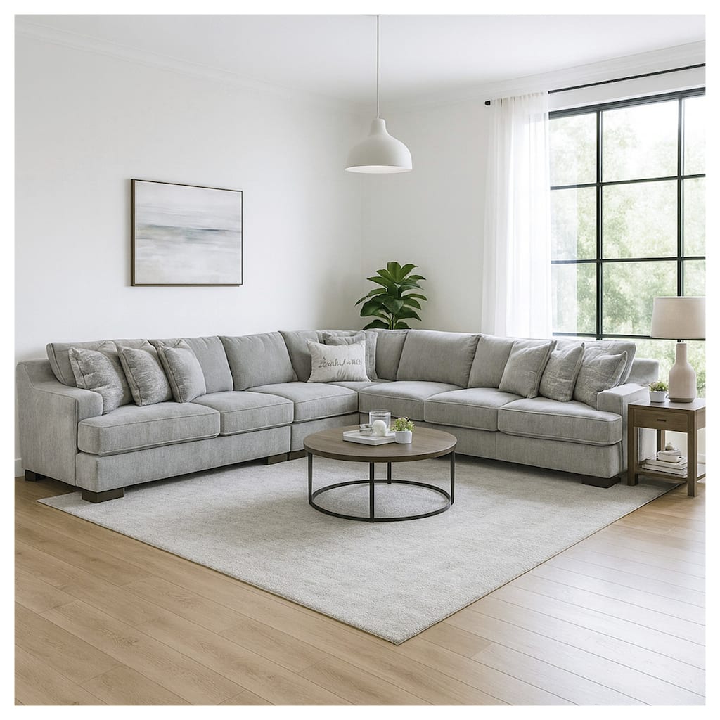 Signature Design by Ashley Bayless Gray 5-Piece Sectional - 169"W x 169"D x 37"H