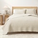 preview thumbnail 38 of 41, Linery & Co. Cotton Honeycomb Waffle Garment Washed Quilt Set Natural - King