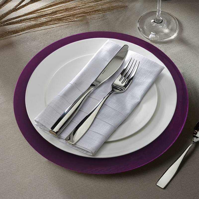 Metallic Purple Round Charger Plate 13" Set of 12 - 13" Dia x 0.5" H
