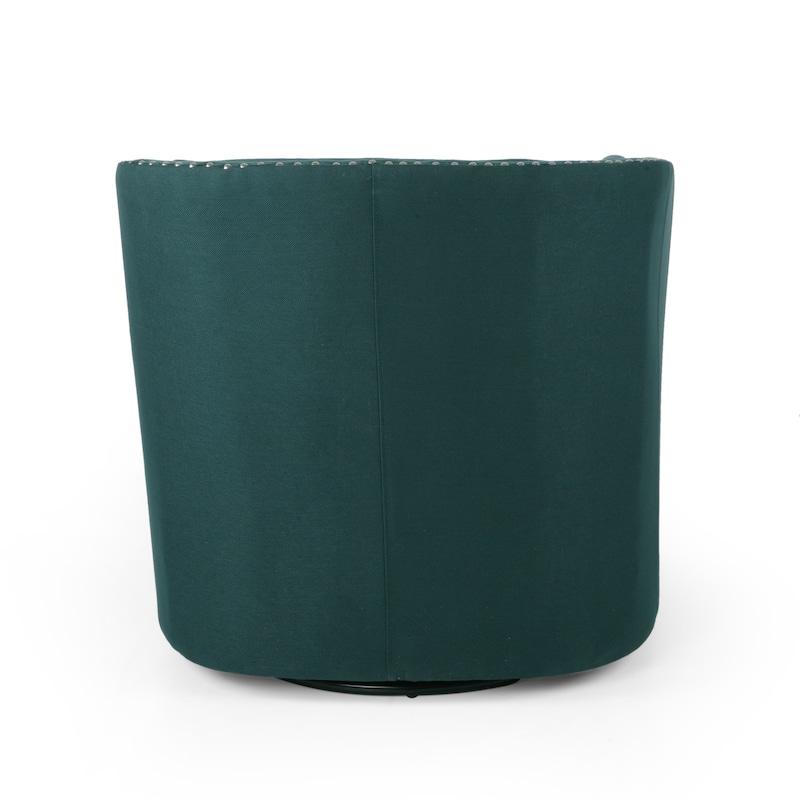 Green 31.25" Upholstered Swivel Club Chair