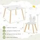 preview thumbnail 9 of 8, Gymax 3 Pieces Kids Table & Chairs Set Children Wooden Furniture Set