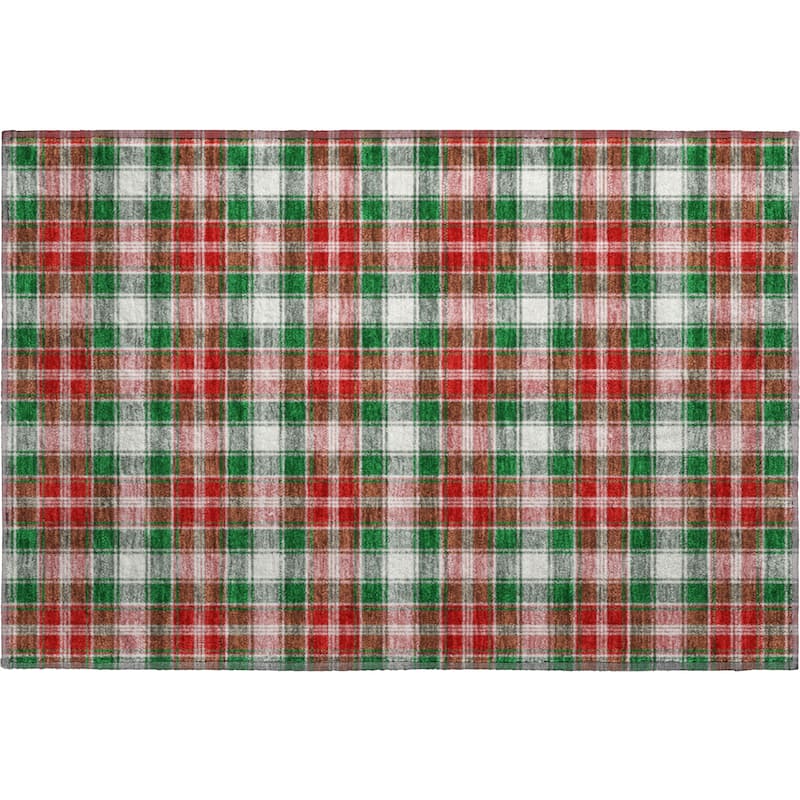 Premium Washable Super Soft Christmas Plaid Mayfield Rug