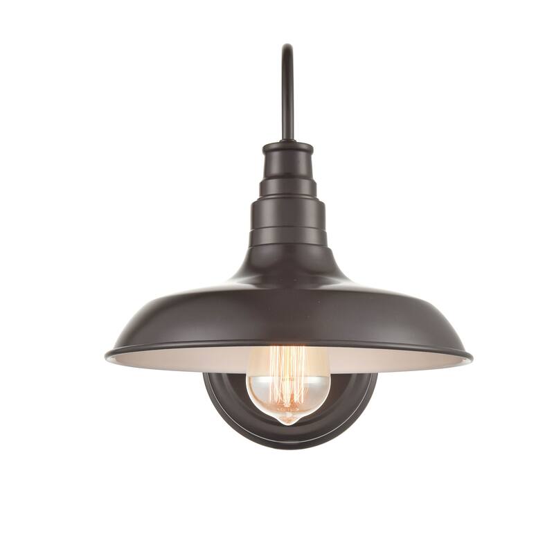 Metal Outdoor Wall Sconce - 1 Light - Powder Coat Bronze