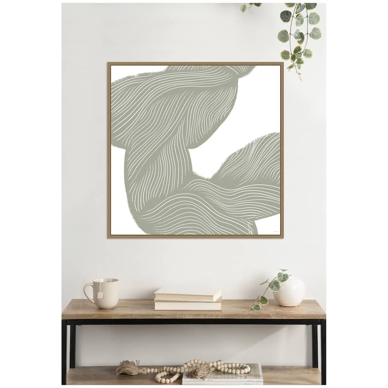 Kate and Laurel Movement Lines by Gabrielly Guedes Framed Canvas Wall Art Print