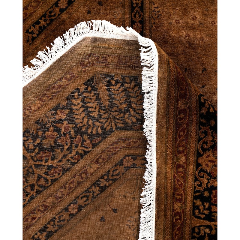 Overdyed One-of-a-Kind Hand-Knotted Octagon Area Rug - Brown - 7' 1" x 7' 1"