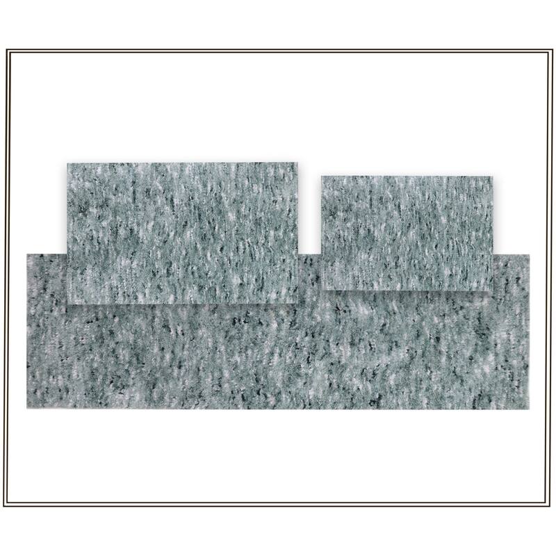 Home Weavers Cloud Comfort 100% Microfiber Bathroom Rug, Non Slip Bath & Water Absorbent Soft Bath Mat - 3 PC Set with Runner - 17"x24", 21"x34", 22"x60" - Green