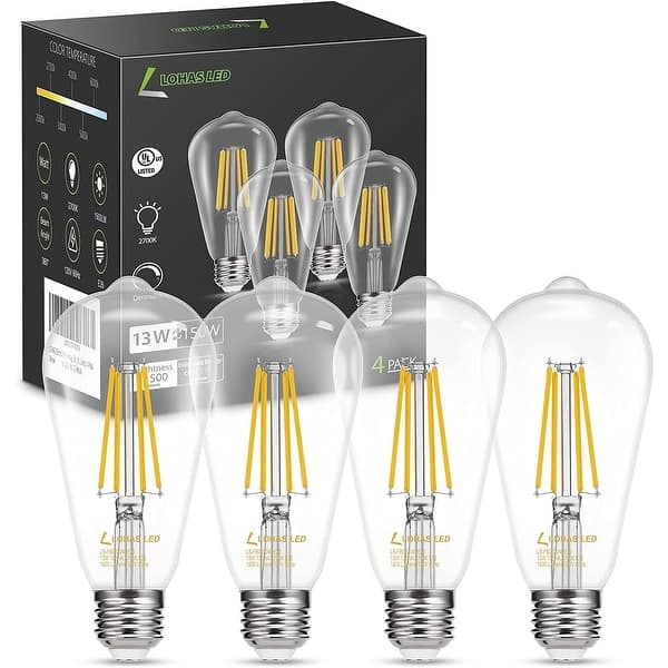 YANSUN 100-Watt Equivalent ST64 Edison LED Light Bulb Warm White (4-Pack) YANSUN 100-Watt Equivalent ST64 Edison LED Light Bulb Warm White (4-Pack)