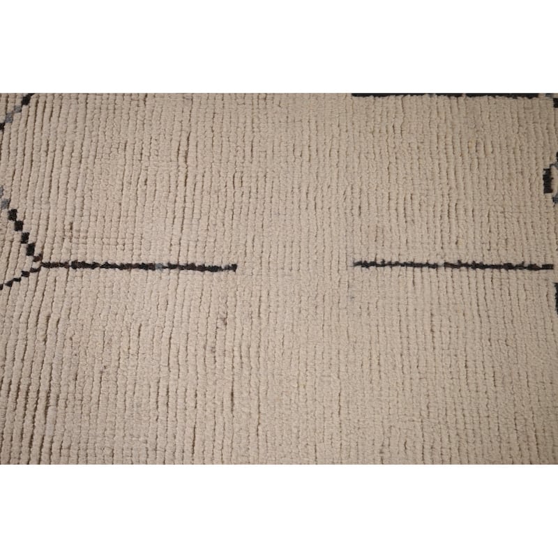 Moroccan Oriental Area Rug Handmade Stripe Wool Carpet - 5'11"x 10'0"