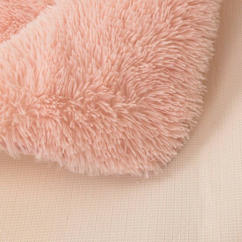 2 Pc Set PV Rug Soft Furry Shag Plush Non-Slip Bath Mat 17x24 & 20x30