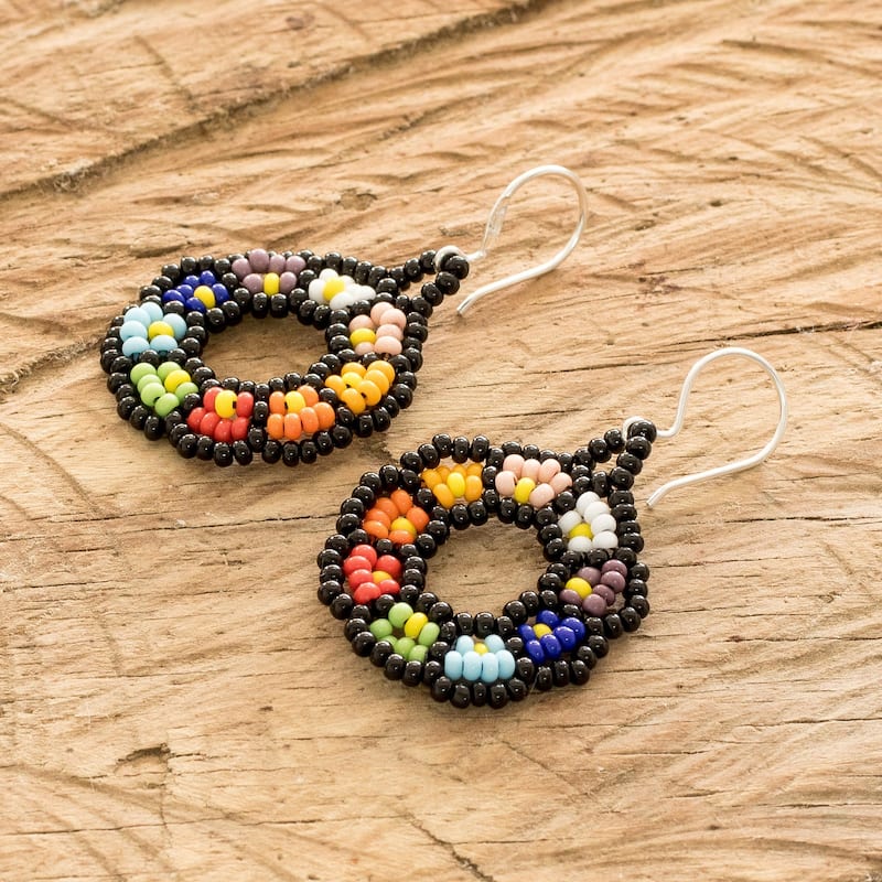 Novica Handmade Floral Dream Beaded Dangle Earrings