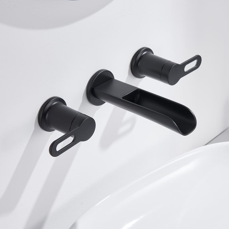 Luxier Vivid Fall 2-Handle Wall Mounted Bathroom Faucet with Valve
