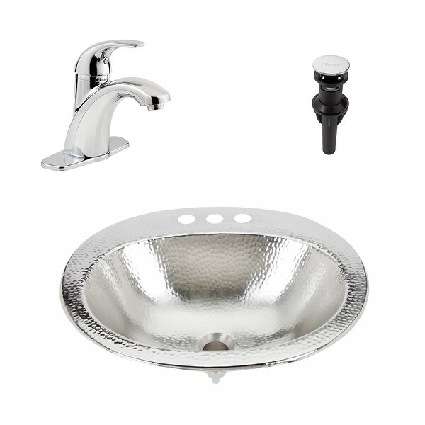 Dalton Drop-In Nickel Bath Sink with Pfister Parisa Faucet and Drain. Opens flyout.