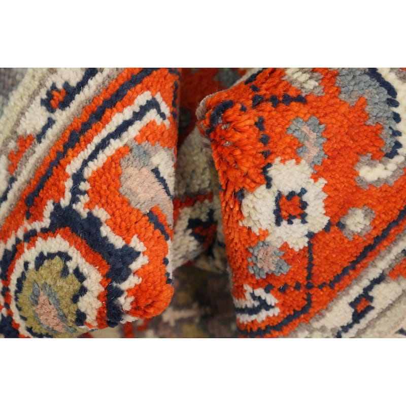 Hand Knotted Oriental 100% Wool Carpet Transitional Floral Beige & Ivories Oushak Area Rug - 5' 11'' X 4' 0''