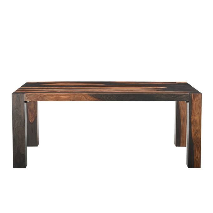 HomeRoots 75" Dark Brown Solid Wood Dining Table - 75.00 in. x 30.00 in. x 40.00 in.