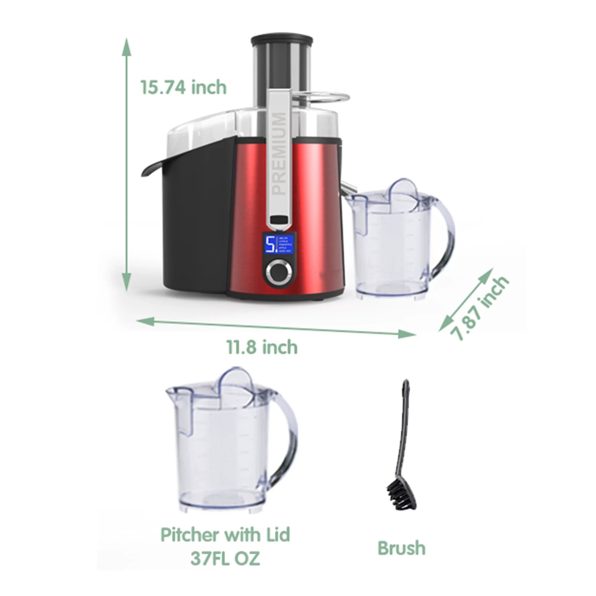 Kognita Juicer Machines LCD Monitor 1100W Centrifugal Juicer with