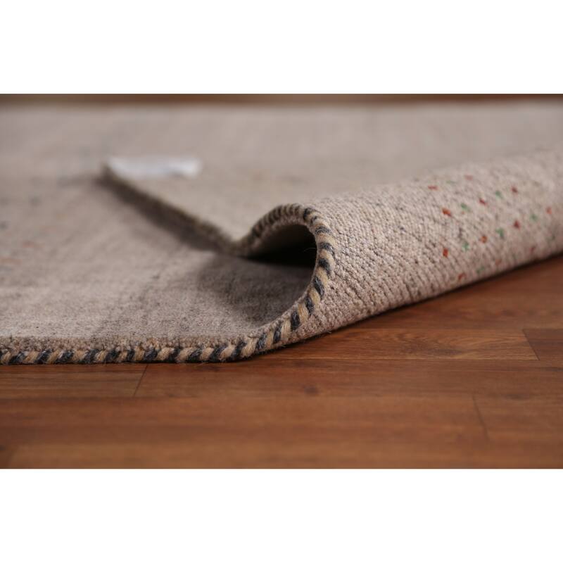 Hand Knotted Oriental 100% Wool Carpet Tribal Animal Pictorial Brown Gabbeh Area Rug - 7' 9'' X 5' 4''