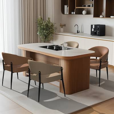 2 Set Upholstered Dining Chairs Modern Leisure Side Chair Kitchen Dining Chairs