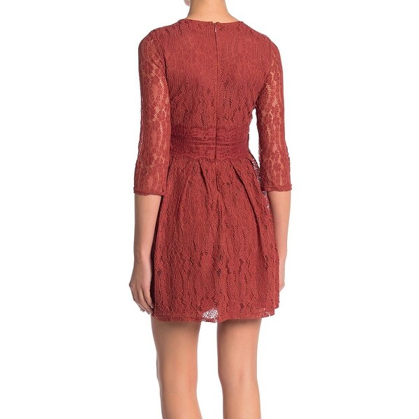 rust orange lace dress