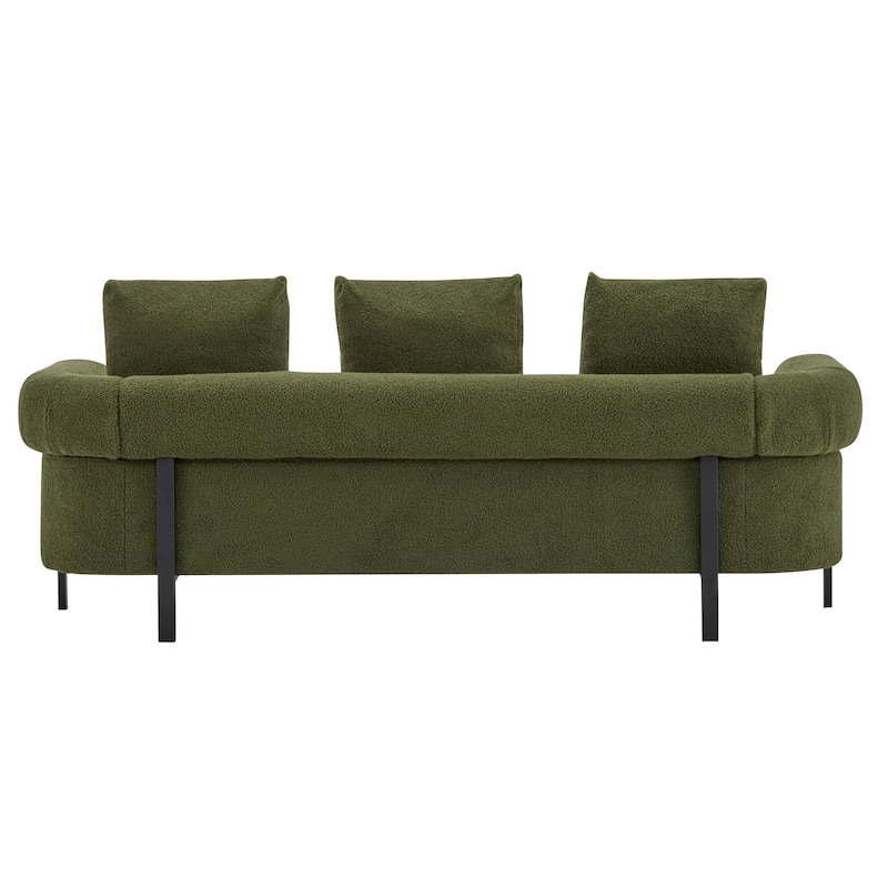 Christopher Knight Home - Leontius Boucle Sofa with Rolled Armrests and 3 Plush Pillows