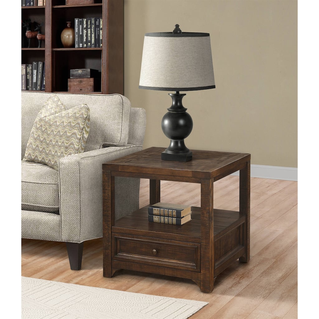 Jasper 1-drawer Solid Wood End Table