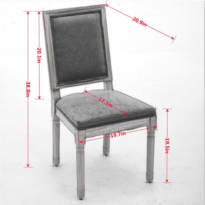 Dining Chairs with Backrest and Carved Solid Wood Frame (Set of 2)