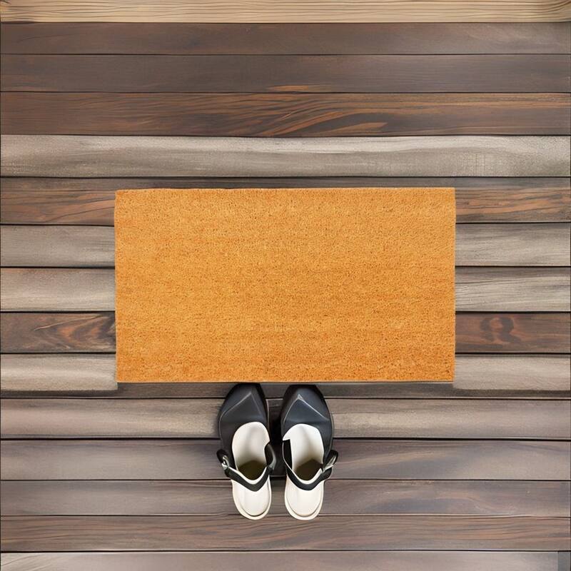 Coir Outdoor Doormat, Brown - Brown