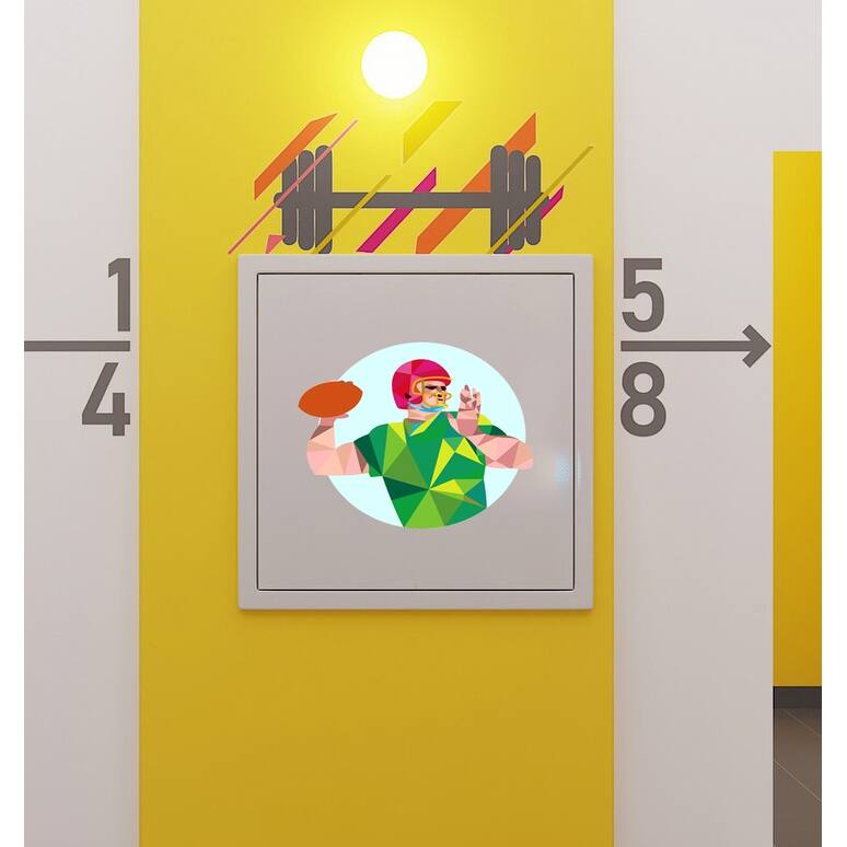 Quarterback Polygonal Wall Decal, American Football, QB-image