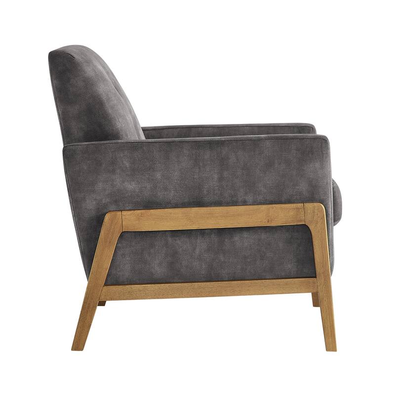 Margrate Wood Arm Tufted Back Accent Chair by Greyson Living