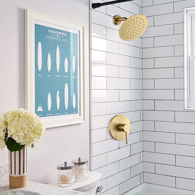 WOWOW Wall Mounted Bathroom Shower Faucet Valve Included