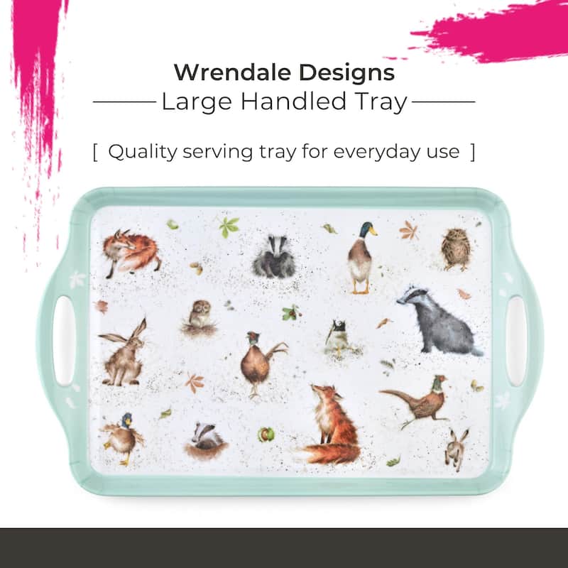 Pimpernel Wrendale Designs Large Melamine Handled Tray - 18.9" x 11.6"