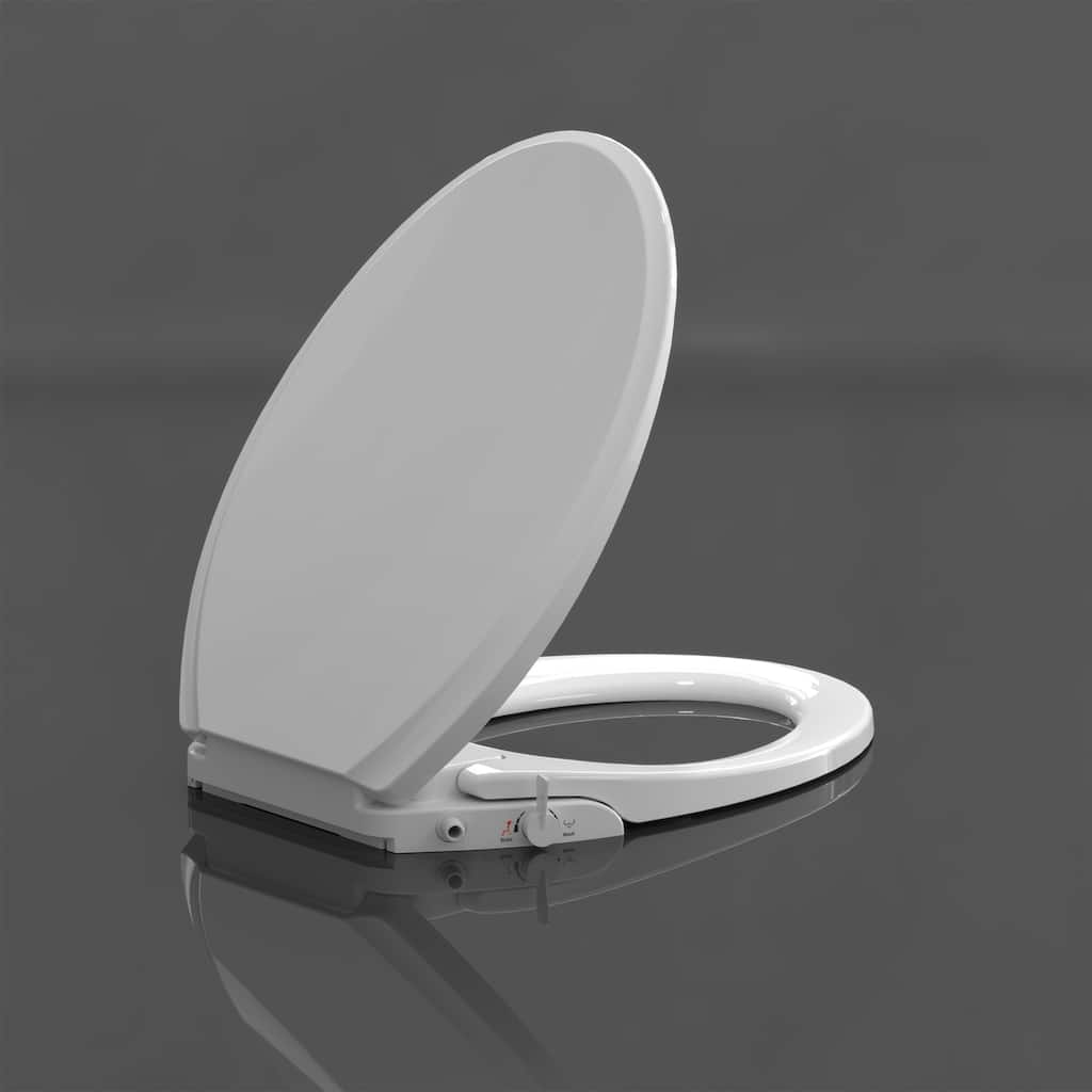 Bidet Toilet Seat, Elongated Toilet Seats, Non-Electric Self Cleaning Dual Mode Nozzles, Quiet-Close, Easy Installation