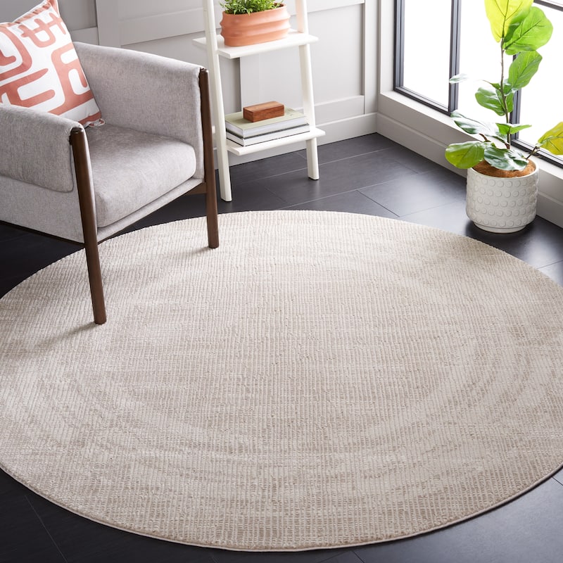 SAFAVIEH Continental Sema Modern Rug - 6'7" Round - Ivory/Beige