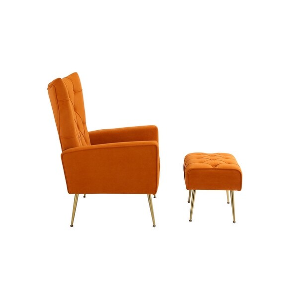 Accent Chair with Ottoman,Living Room Club Chair and Ottoman Set