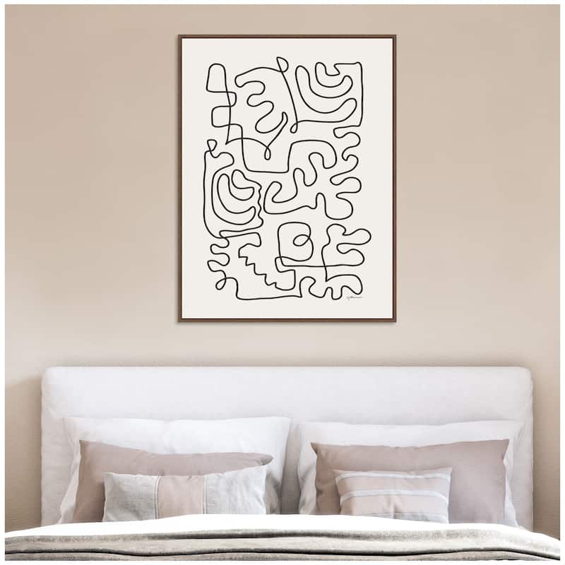 Kate and Laurel Connected Lines by Gabrielly Guedes Framed Canvas Wall Art Print