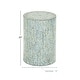 preview thumbnail 16 of 16, Light Blue Mother of Pearl Shell Handmade Mosaic Drum Geometric Accent Table