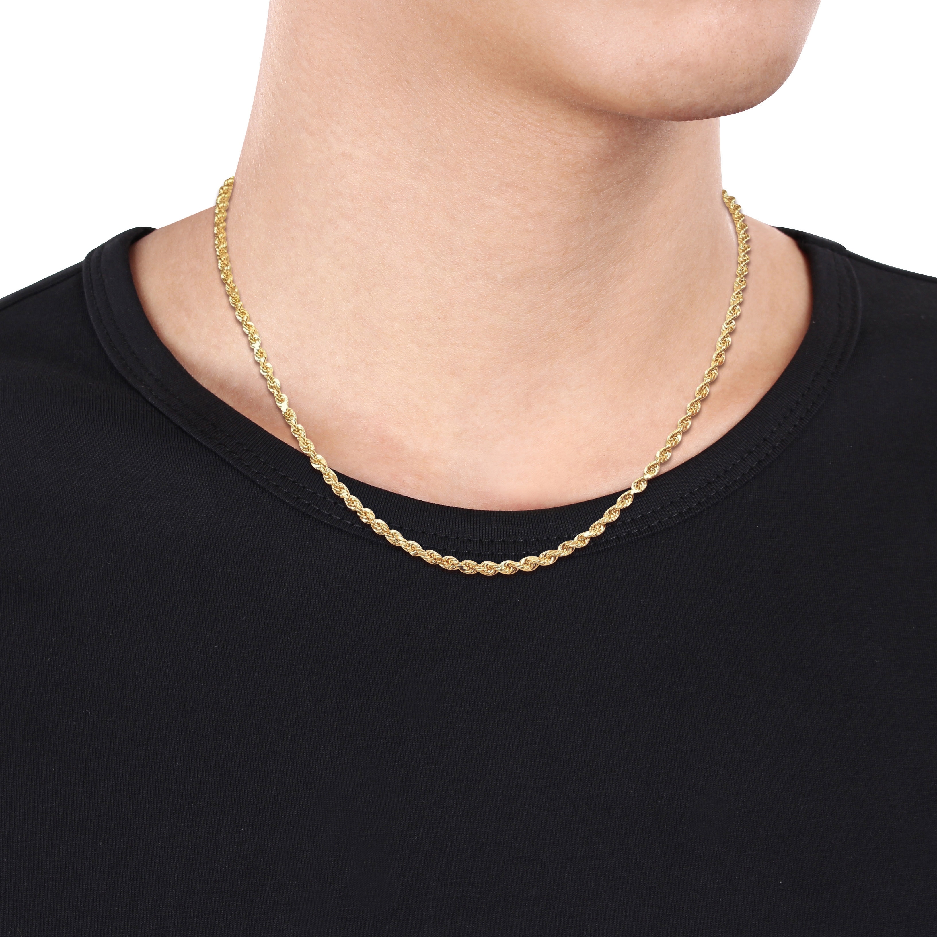 Miadora 10k Yellow Gold 18 Inch Rope Chain Necklace On Sale