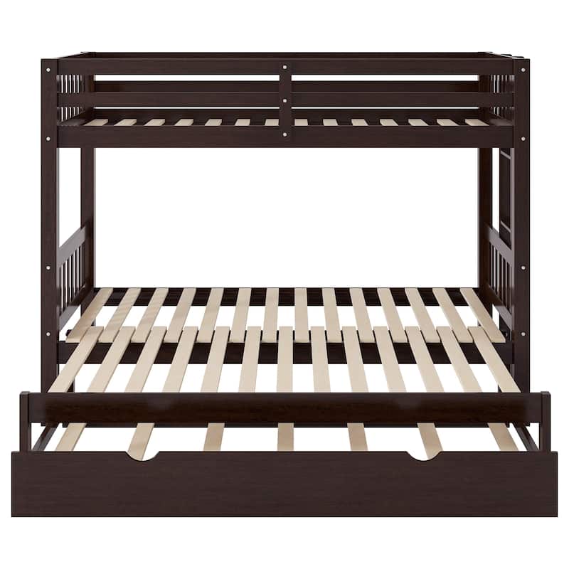 Twin over Pull-out Bunk Bed with Trundle, Espresso
