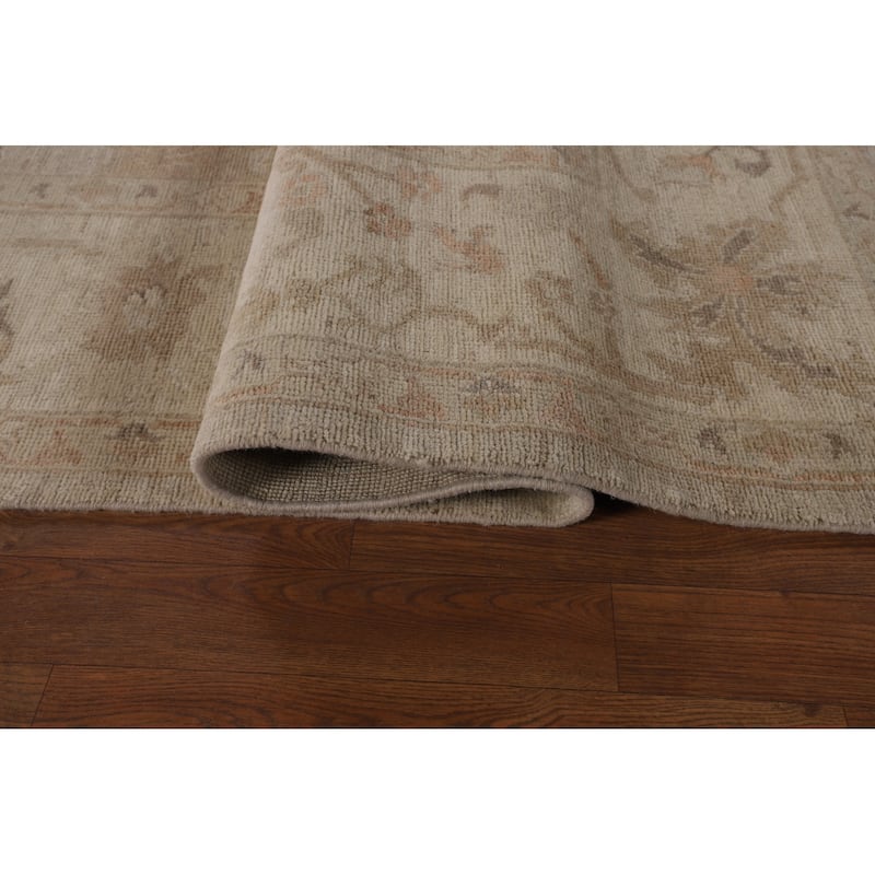 Earth Tone Oushak Vegetable Dye Area Rug Hand-Knotted Wool Carpet - 8'4"x 10'0"