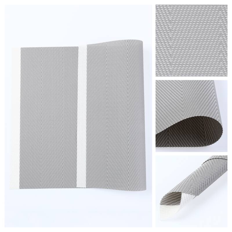 Placemats Set of 6 PVC Placemats for Kitchen Dining Table Decor Heat Resistant Table Placemats Wipeable Table Mat - 18*12in - Gray
