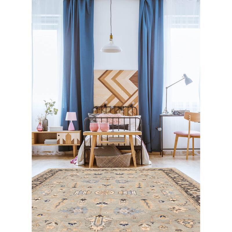 ECARPETGALLERY Hand-knotted Finest Agra Jaipur Teal Wool Rug - 8'5 x 11'3